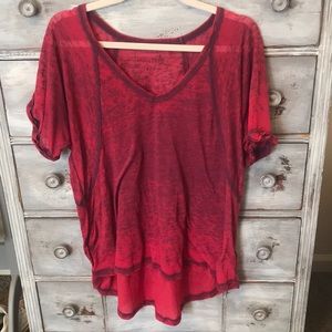 We the Free Red wash tee